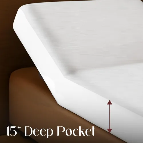 Miniatura 7 de SGI bedding Funda protectora de colchón impermeable con parte superior dividida tamaño Queen de 60 x 80 pulgadas, parte superior de 28 pulgadas