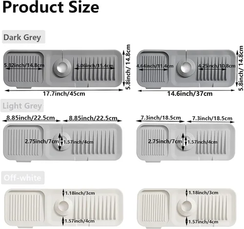 Miniatura 2 de Soporte de esponja protector contra salpicaduras para fregadero de cocina, bandeja de silicona para atrapa goteo para grifo, protector de fregadero