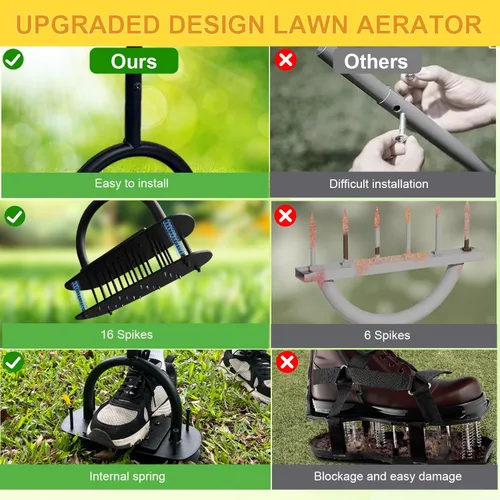 Miniatura 4 de Aireador de aire para césped, aireador de césped, herramientas de césped con resorte, aireador manual para césped, herramienta aireadora de jardín