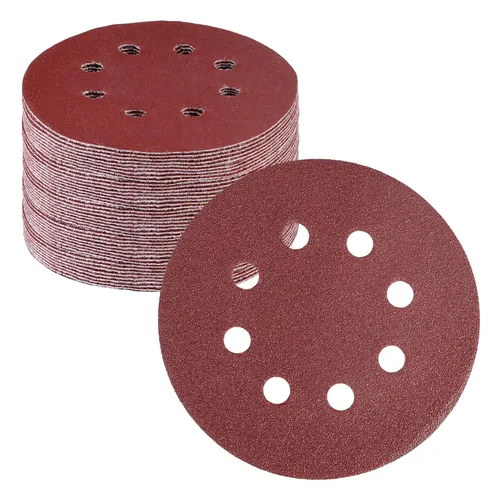 Miniatura 19 de WORKPRO Juego de discos de lija de 50 piezas – Papel de lija de 8 agujeros de 5 pulgadas, 5 grados, incluye 60, 80, 120, 240, 320 granos