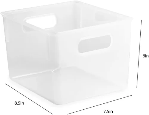 Miniatura 2 de Isaac Jacobs Paquete de 3 contenedores de almacenamiento transparentes medianos (8.5 pulgadas de largo x 7.5 pulgadas de ancho x 6 pulgadas de alto)