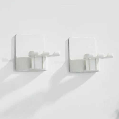 Miniatura 6 de 2 piezas de soportes para cepillo de dientes autoadhesivos montados en la pared, gancho para cepillo de dientes a prueba de agua, 3 en 1