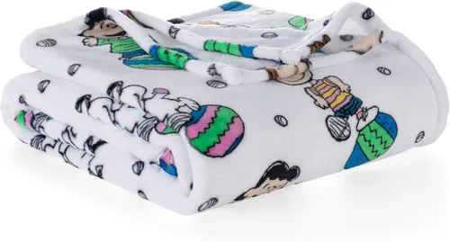 Miniatura 27 de Berkshire Blanket Peanuts® VelvetLoft® Manta de Felpa con el Tierno Personaje Snoopy, Peanuts Snoopy Everyday Buffalo Plaid Navy Tonal, Manta 55