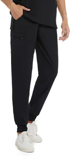 Miniatura 4 de COZYFIT Pantalones médicos para hombre, pantalones ajustados con 5 bolsillos, cintura de yoga, antiarrugas para hombre