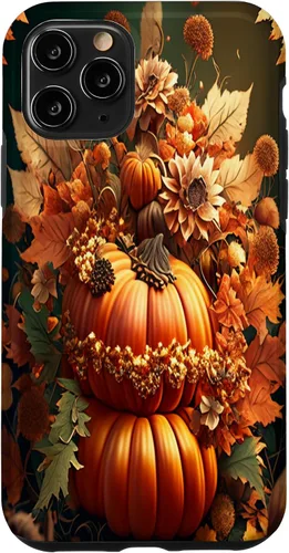 Miniatura 26 de Funda para iPhone 13 Pro Max con diseño de hojas otoñales y calabazas