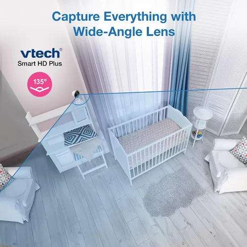 Miniatura 4 de VTech Smart WiFi Baby Monitor - Ve a tu bebé en casa o desde cualquier lugar, cámara 2K, pantalla de 5.5 pulgadas, zoom 24X, gran angular, visión