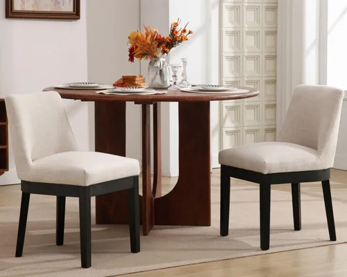 Miniatura 14 de VESCASA Sillas de comedor tapizadas de 18 pulgadas de ancho con respaldo acolchado de 13 pulgadas de alto, sillas de comedor de granja con patas