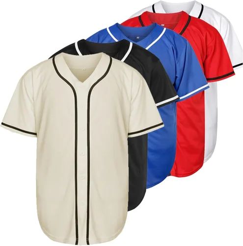 Miniatura 24 de Phoneutrix Camisetas Jersey de Béisbol Hip Hop Hipster Lisas en Blanco con Botones Uniformes Deportivos para Hombres y Mujeres Jersey