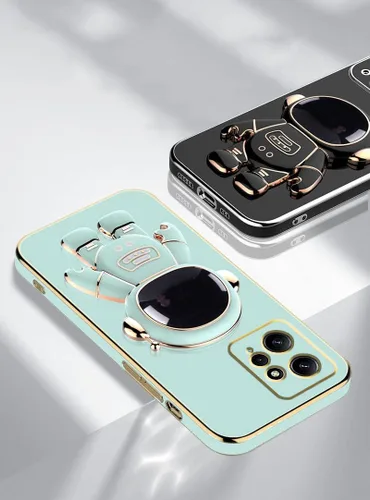 Miniatura 2 de Compatible con Redmi Note 12 4G Funda con chapado creativo de astronauta de dibujos animados rosa, para Redmi Note 12 4G, funda de teléfono de Verde