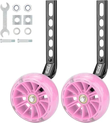 Miniatura 10 de Ruedas de entrenamiento para bicicleta, par de ruedas traseras resistentes con estabilizadores, kit montado para niños y niñas, bicicletas de una