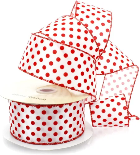 Miniatura 16 de Bastones de caramelo en cinta blanca con alambre de 2 1/2 pulgadas por 10 yardas