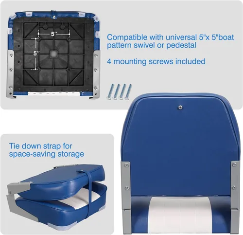 Miniatura 5 de Asiento de bote plegable Leader Accessories A-azul/blanco