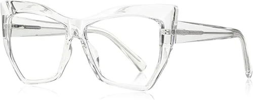 Lentes de lectura para mujer, elegantes estilo Oprah, con bloqueo de luz azul y bisagra de resorte (transparente, 1.25, multiplicador_x)