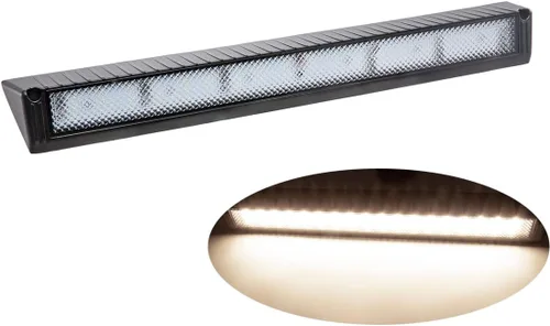 Miniatura 7 de Raycharm Lámpara LED para toldo exterior de RV de 18", 40° de ángulo hacia abajo, luz blanca cálida de 3000 K, 12V/24V CC, alto rendimiento
