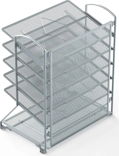 Miniatura 4 de SimpleHouseware - Bandeja organizadora para documentos de escritorio con 6 bandejas Plata