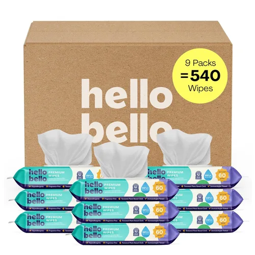 Miniatura 12 de Hello Bello Toallitas premium, diseñadas para pieles sensibles con extractos de manzanilla y aloe, Rosy Posy