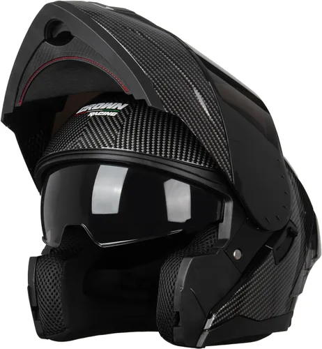 Miniatura 4 de Casco modular para motocicleta con diseño abatible, aprobado por el DOT con visera extra transparente, cascos de cara completa para motocicleta