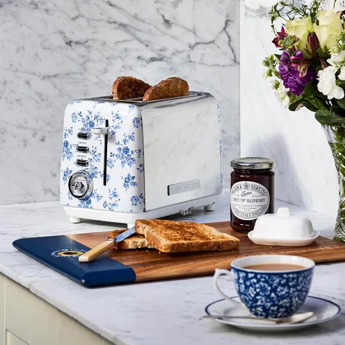 Miniatura 2 de VQ Laura Ashley China Rose - Tostadora de 2 rebanadas de acero inoxidable Tostadora multifuncional de bagels y pan de 2 rebanadas con modo