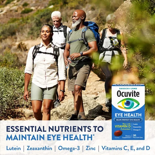 Miniatura 8 de Ocuvite Suplemento de vitaminas y minerales para los ojos, contiene zinc, vitaminas C, E, Omega 3, luteína y zeaxantina, 30 cápsulas blandas