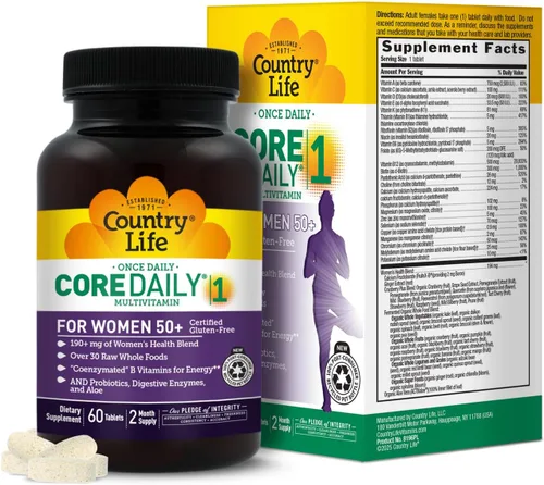 Country Life CORE Daily-1 - Multivitamínico para mujeres mayores de 50 años, formulado para mujeres mayores de 50 años, nutrición diaria completa