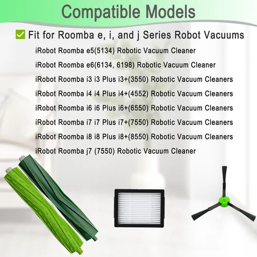 Miniatura 2 de Piezas de repuesto para iRobot Roomba i3 i3+ i4 i4+ i5 i5+ i7 i7+ i8 i8+ j5 j5+ j7 E5 E6 E7 series e, i y j Aspiradoras Robot Kit de Reposición 2