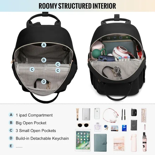 Miniatura 3 de LOVEVOOK Mini mochila para mujer, bonita mochila pequeña, mochila ligera a la moda para el trabajo, viajes, mochila diaria