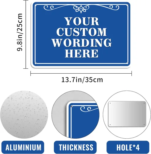 Miniatura 6 de Letreros personalizados de metal para exteriores, letreros personalizados para interiores con texto en inglés "Make Your Own Sign" para patio
