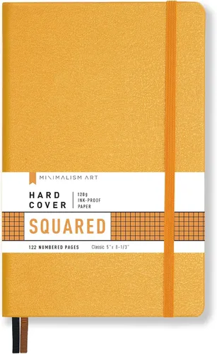 Miniatura 38 de Minimalism Art, diario de tapa dura premium, tamaño pequeño, clásico de 5" x 8.3", de 122 páginas numeradas, bolsillo con refuerzo, marcador