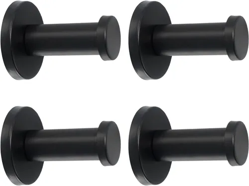 Ganchos para toallas de baño, paquete de 4 ganchos redondos para abrigos, gancho resistente para bata montado en la pared, colgador de ropa