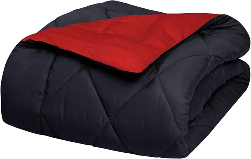 Miniatura 12 de Elegant Comfort Juego de edredón reversible acolchado de 3 piezas con relleno alternativo de plumón de ganso, relleno de edredón suave, calidez