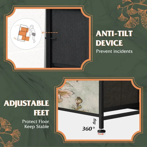Miniatura 8 de WLIVE Cómoda de 8 cajones para dormitorio, organizador de almacenamiento de cómoda de tela ancha, cómoda con parte superior de madera, marco