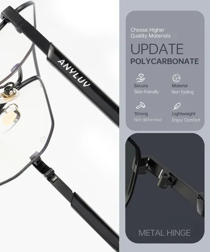 Miniatura 3 de ANYLUV Gafas de luz azul para mujer/hombre, gafas de bloqueo de luz azul para mujer, gafas de juegos para computadora para protección ocular