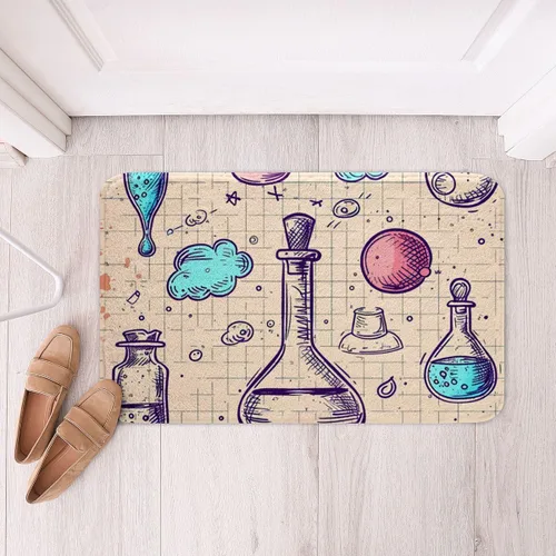 Miniatura 12 de Erosebridal Alfombras con temática científica para niños y niñas, tapete de baño con fórmula científica para el regreso a la escuela, estilo Multi 1