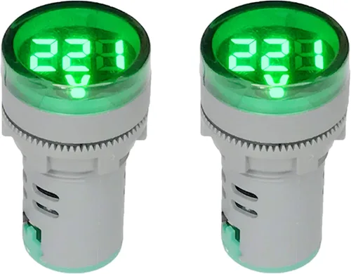 Miniatura 11 de NOYITO Voltímetro digital de CA 80-500V 110V 220V 380V rojo, verde, amarillo, azul, blanco, pantalla digital, cabeza redonda pequeña (paquete de 2)