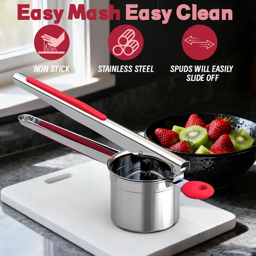 Miniatura 7 de Ricer de papas grande de 15 oz para puré de papas, resistente 18/8 de acero inoxidable para alimentos para bebés y máquina de spaetzle, herramienta