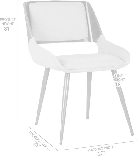 Miniatura 3 de Armen Living Silla de comedor Panda en tela gris y acabado de madera de nogal, 25 pulgadas de profundidad x 20 pulgadas de ancho x 31 pulgadas