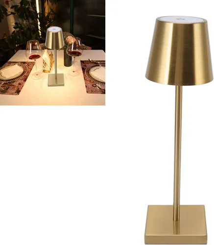 Miniatura 8 de Haofy Lámpara de mesa LED inalámbrica, lámpara de escritorio táctil, moderna, simple, recargable, de alto brillo, regulable, interruptor táctil, luz