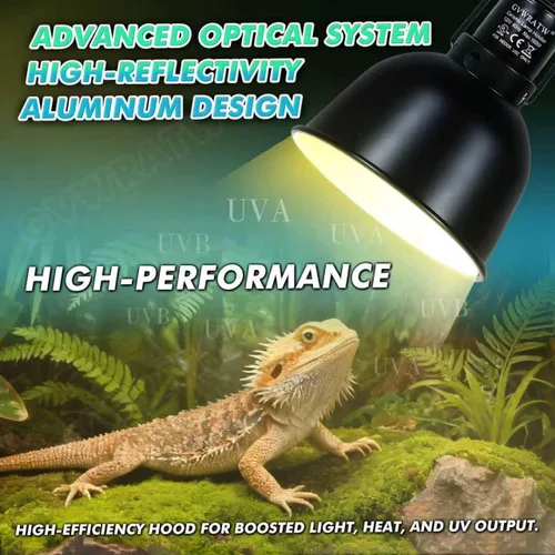 Miniatura 3 de Lámpara de reptil de cúpula poco profunda de 5.5 pulgadas, adecuada para bombillas UVB y bombillas de calor que disfrutan, máximo 160 W.