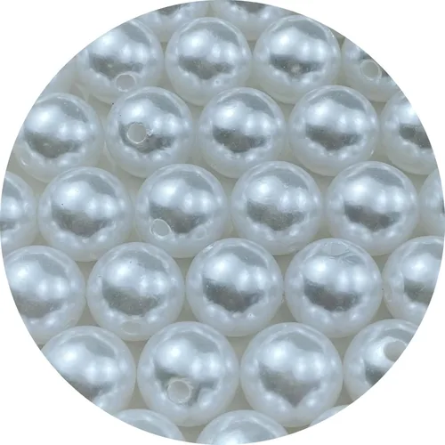 Miniatura 25 de Pinhoollgo 800pcs Pearl Beads 6mm Round Pearl Beads with Hole for DIY Bracelet Necklace Jewelry Making Supplies Handmade Craft(White)