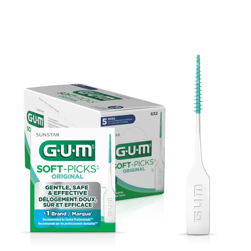 GUM Soft-Picks - Púas dentales originales, artículo 632 muestras profesionales, 5 selecciones suaves por paquete, 72 paquetes
