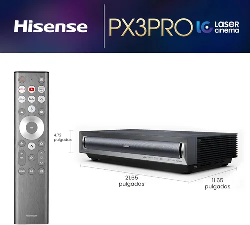 Miniatura 4 de Hisense PX3-PRO Proyector láser triple de proyección ultracorta, 4K UHD, 80” – 150”, 3,000 lúmenes, contraste 3000:1, Dolby Vision y Atmos, IMAX