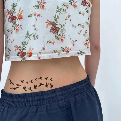 Miniatura 5 de 2 hojas de tatuajes temporales pequeños pequeños para mujeres y hombres, manos, cuello, muñeca, lindas calcomanías de tatuaje de dibujos animados