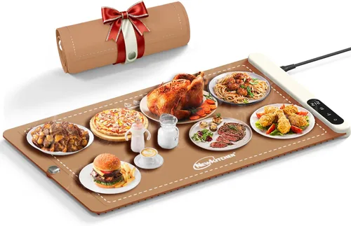 Miniatura 10 de NEWKITCHEN Tapete de calentamiento para alimentos, (XXL, 36 x 16 pulgadas), tapete de calentamiento de alimentos para encimera, de grafeno