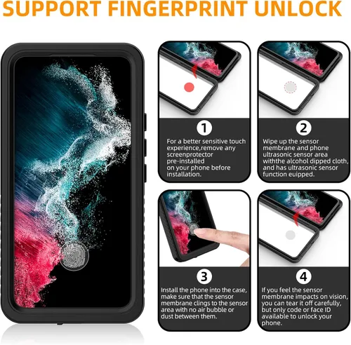 Miniatura 6 de YMCCOOL Funda impermeable para Samsung Galaxy S22, con protector de pantalla sensible integrado a prueba de golpes, resistente a prueba de golpes