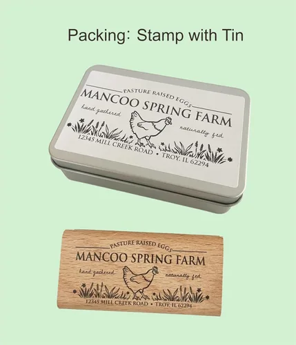 Miniatura 9 de Sello personalizado para cartón de huevos, sello personalizado de granja para cajas de huevos, incluye 50 etiquetas a juego gratis para huevos