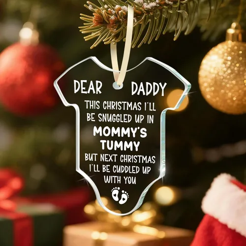 Miniatura 3 de Regalos para papá que espera: regalo de revelación de Navidad para nuevos padres, promocionado a papá nuevo papá por primera vez, adorno de Navidad