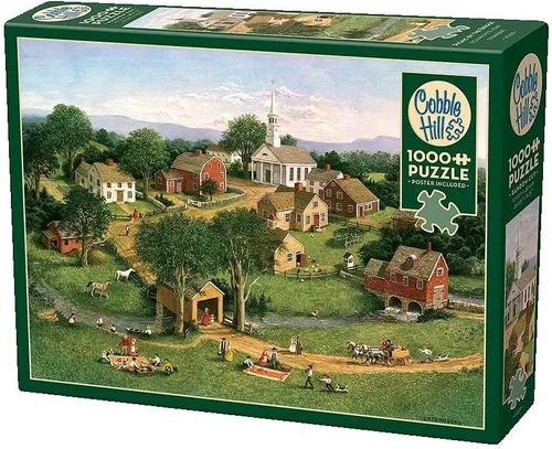 Miniatura 2 de Cobble Hill - Rompecabezas de 1000 piezas, picnic junto al puente, póster de muestra incluido