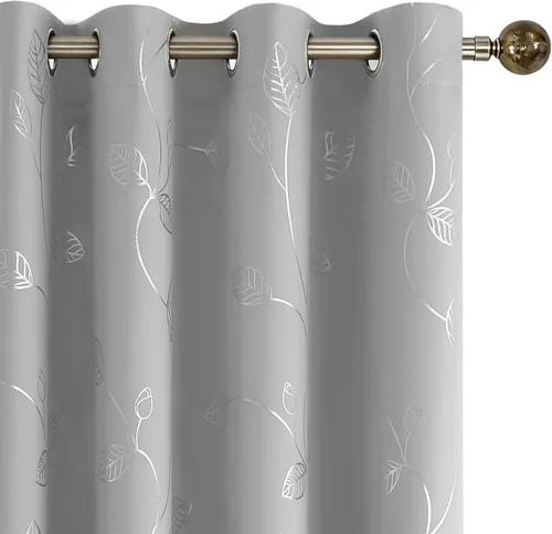 Miniatura 82 de BUHUA - Cortinas opacas blancas, cortinas plateadas, juego de 2 paneles de cortinas con ojales para dormitorio, elegante tratamiento de ventana