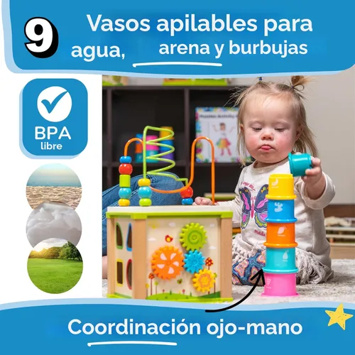 Miniatura 3 de Cubo de actividades de madera para bebés - Set de regalo para niños Juguetes de regalo para niños de 1 a 2 años Juguetes educativos para niños