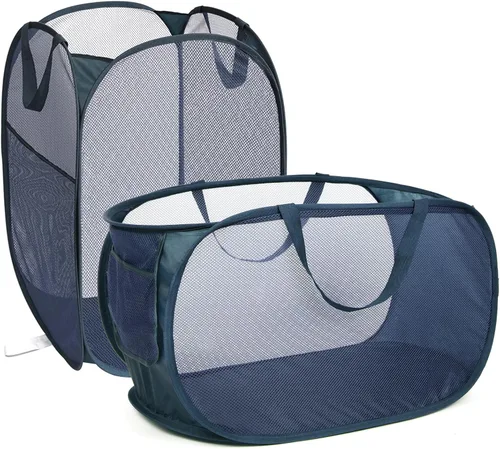 Miniatura 22 de Cestas plegables duraderas para lavandería, cesta desplegable resistente a desgarros para lavandería, cesta de ropa plegable con asas de transporte
